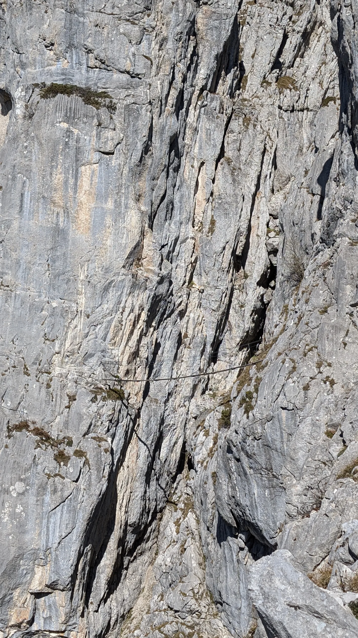 vue de loin de la passerelle de la via ferrata du jallouvre