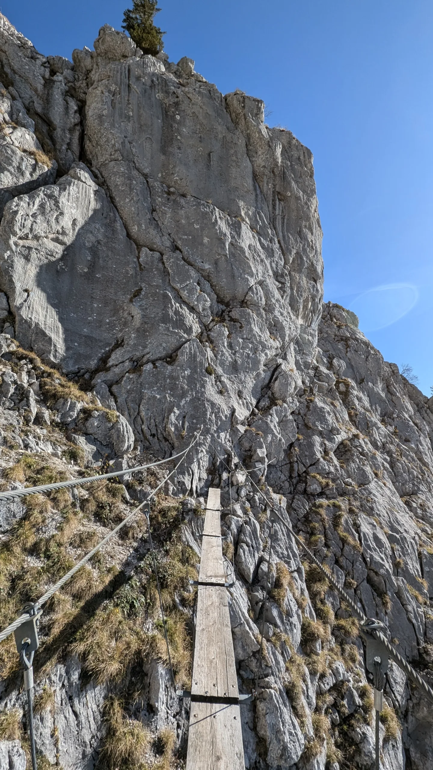 passerelle de la via ferrata la tour du jallouvre au grand bornand