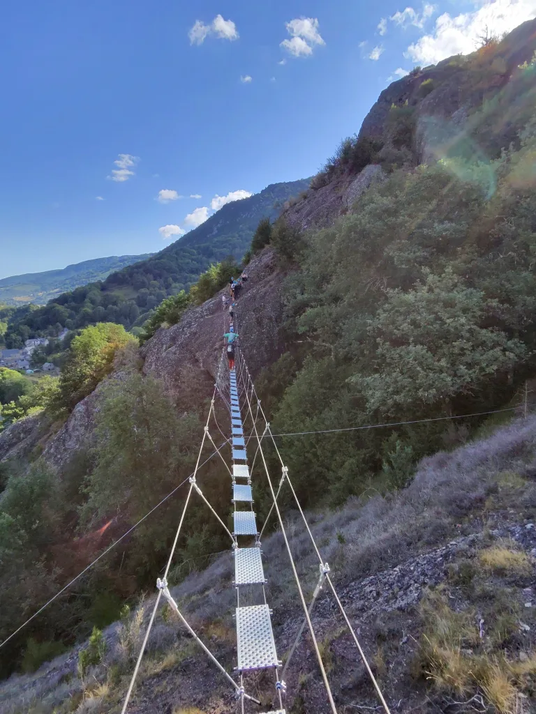 première passerelle via ferrata de Camous le Tucaou